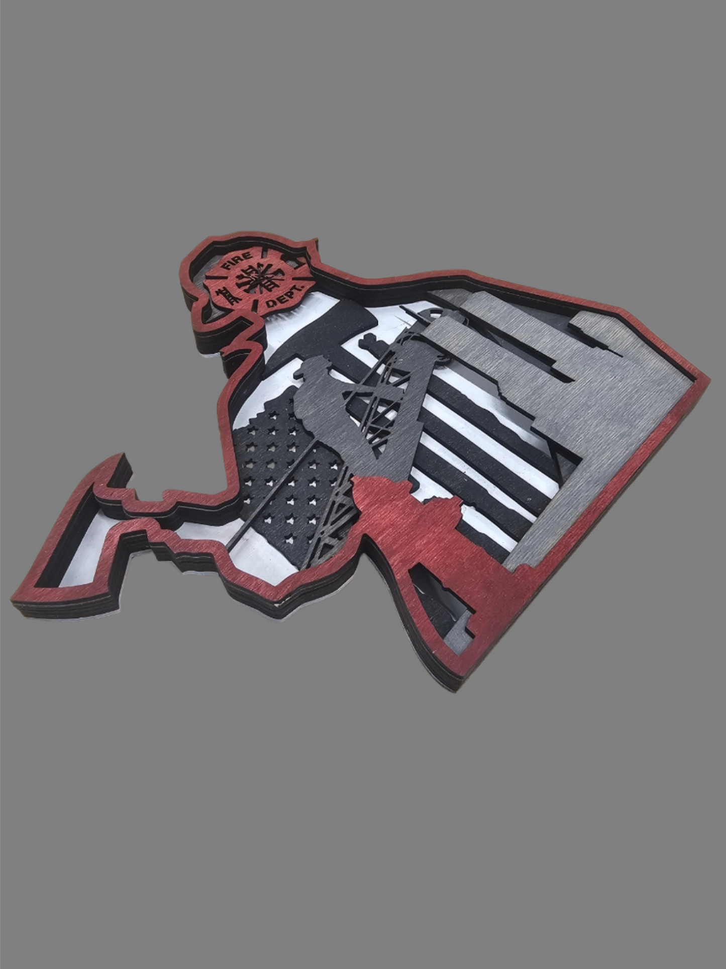 9/11 Fire Fighter Silhouette Flag